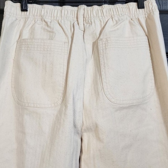 Madewell Women’s Medium Cropped Camp Pants Beige Herringbone Texture Ankle Pants - Picture 8 of 16